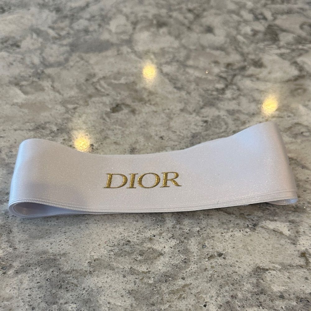 ✨ Dior Satin Ribbon – White with Gold Logo – 2” Wide x 103” Long